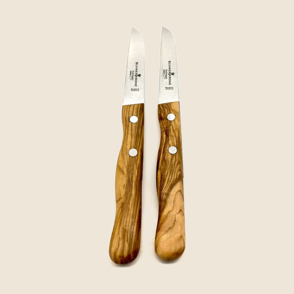 Gemüse-/Schälmesser mit GERADER Klinge und Olivenholzgriff