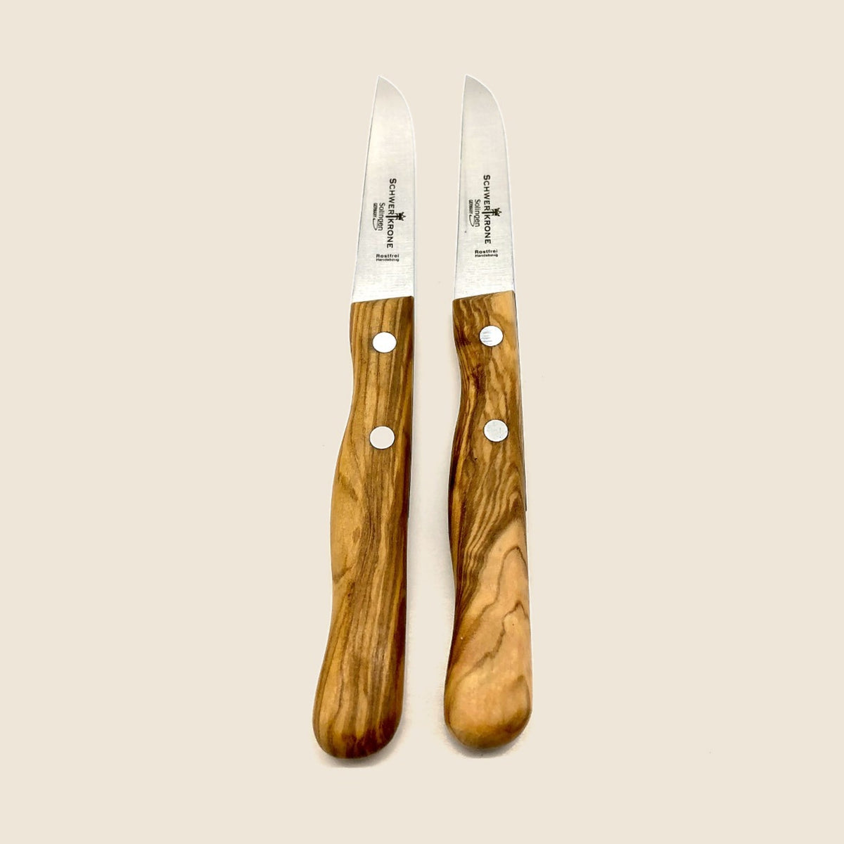 Gemüse-/Schälmesser mit GERADER Klinge und Olivenholzgriff
