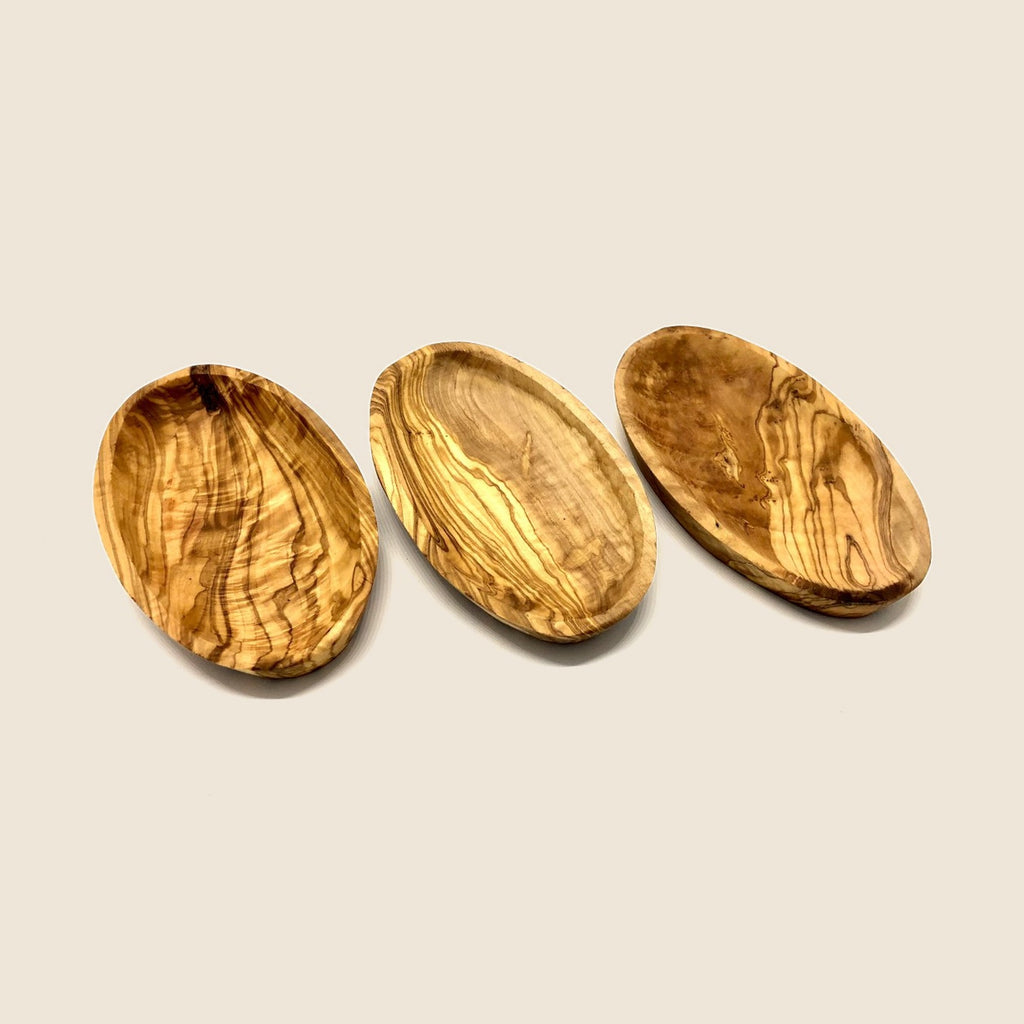 3er Set Schälchen OVAL (klein, mittel, groß) aus Olivenholz