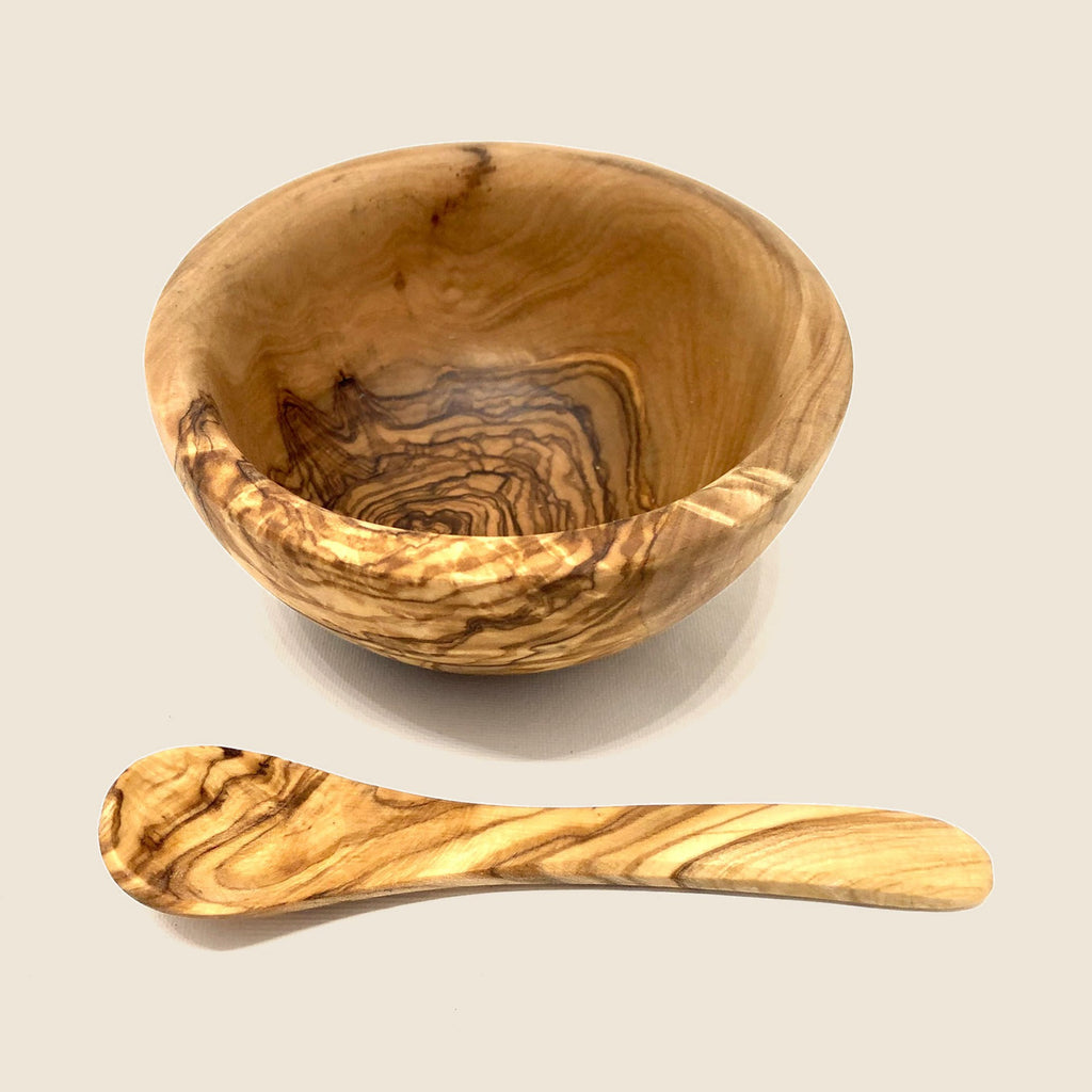 Babybreischale Ø 12 cm rund fein geschliffen aus Olivenholz