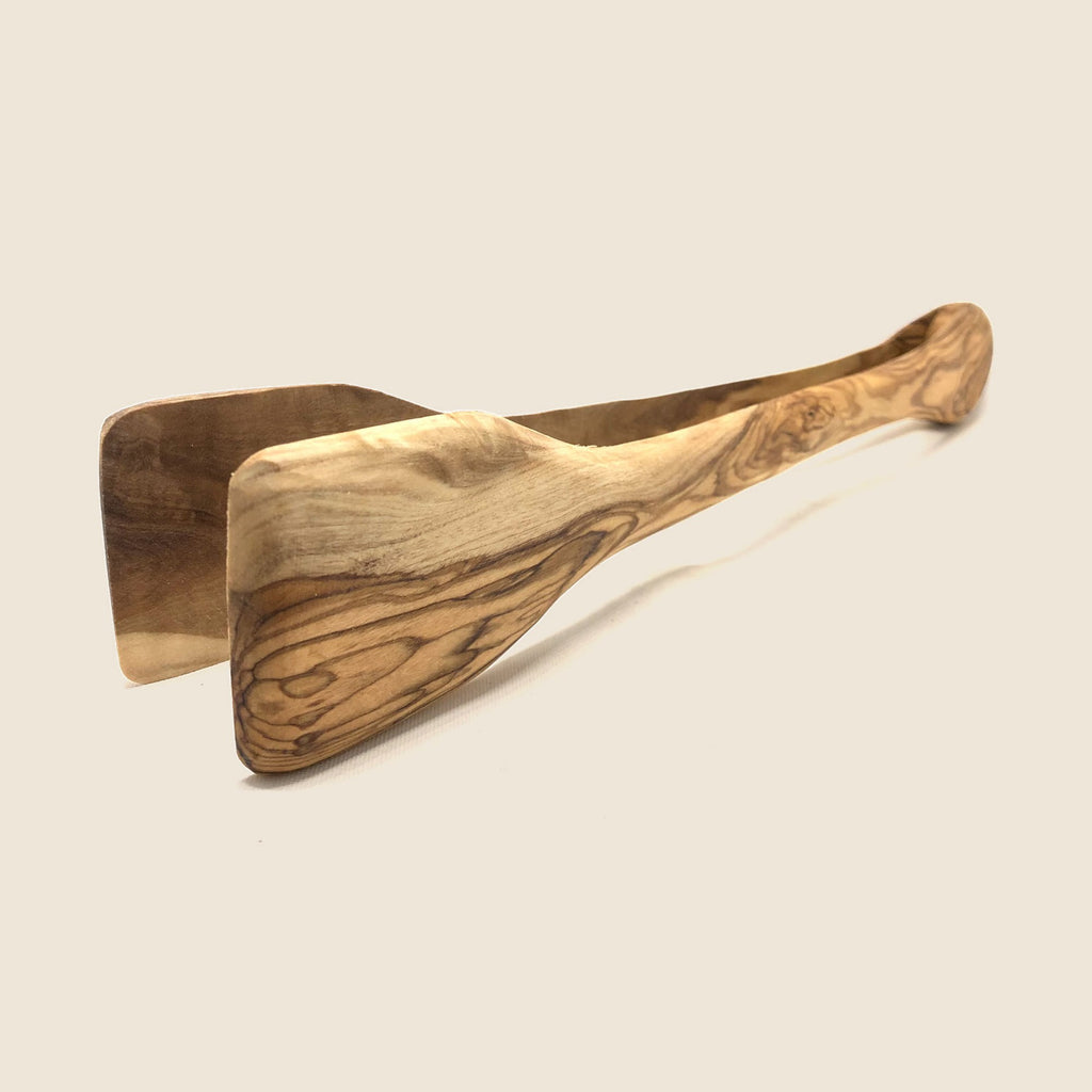 Grillzange aus Olivenholz, 36 cm lang