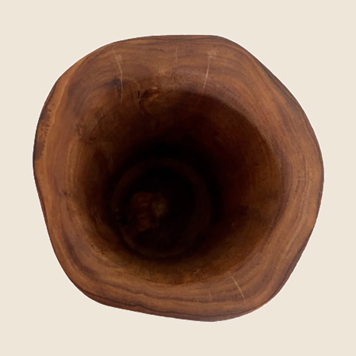 Utensilienbecher rustikal aus Olivenholz