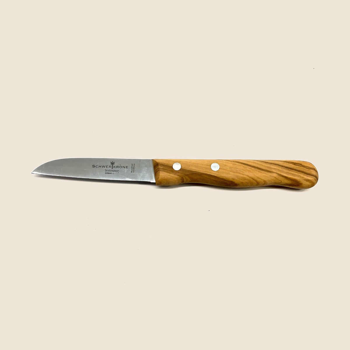 Gemüse-/Schälmesser mit GERADER Klinge und Olivenholzgriff