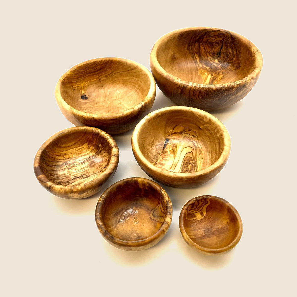 6er Set Schalen RUND aus Olivenholz