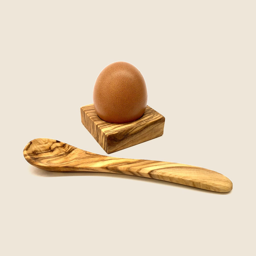 Eierhalter Troué inkl. Eierlöffel, aus Olivenholz