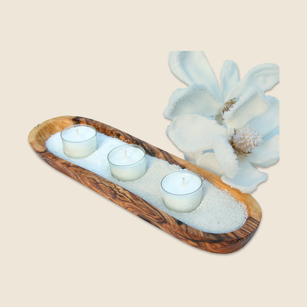 Kerzenhalter-Set WELLNESS inkl. Sand & 3 Teelichtern