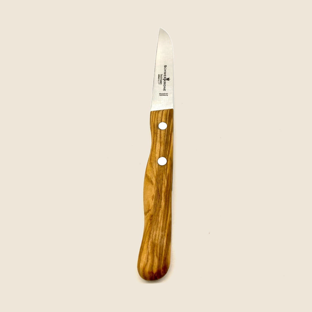 Gemüse-/Schälmesser mit GERADER Klinge und Olivenholzgriff