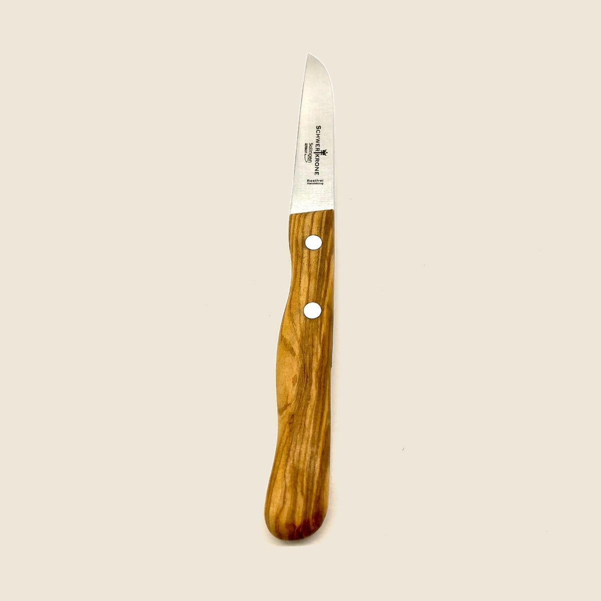 Gemüse-/Schälmesser mit GERADER Klinge und Olivenholzgriff