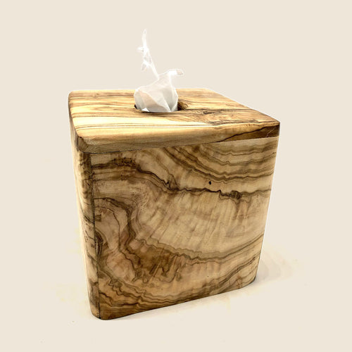 Box für Kosmetiktücher aus Olivenholz
