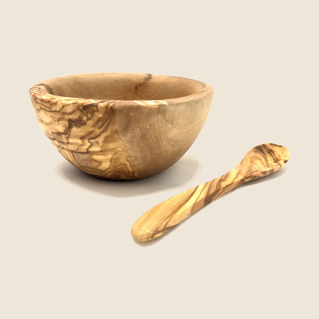 Babybreischale Ø 12 cm rund fein geschliffen aus Olivenholz