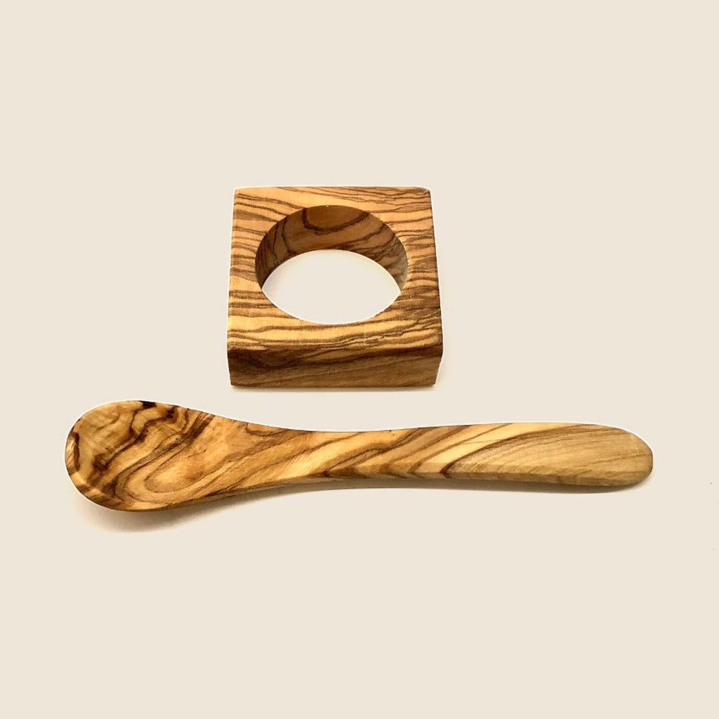 Eierhalter Troué inkl. Eierlöffel, aus Olivenholz