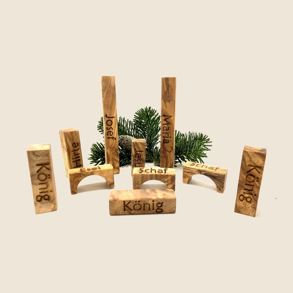 Weihnachtskrippe "MODERN LIFE" aus Olivenholz
