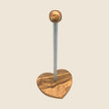 WC-Rollenhalter KLASSIK mit Sockel in Herzform aus Olivenholz