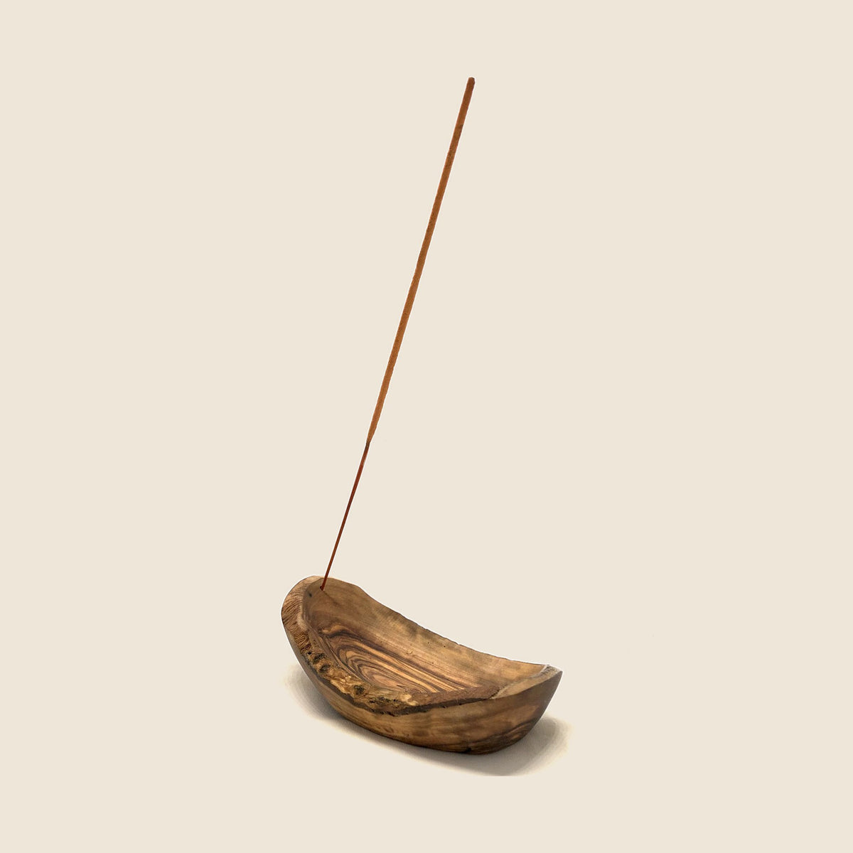 Räucherschale oval rustikal 16 cm aus Olivenholz