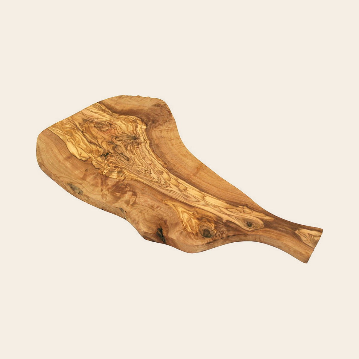Servierbrett mit Griff aus Olivenholz, ca. 34–36 cm